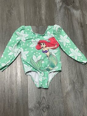 Disney Princess Ariel Baby one Peice Swim suit/ mint green/ size 12M